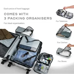 Assembly Silver Textured Trolley Bag Pack of 2 - 20 inch & 28 inch image 3