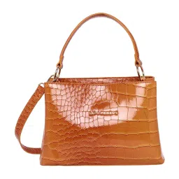 Lino Perros Tan Textured Medium Satchel Handbag image 1