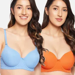 Clovia Multicolor Full Coverage Under-Wired T-Shirt Bra - Pack of 2 image 1