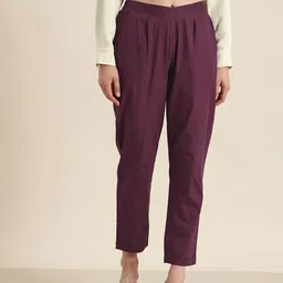 MBeautiful Women Organic Cotton Smart Lint Free Pleated Formal Trousers-image-91