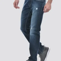 NUMERO UNO Dark Blue Faded Mid Rise Regular Fit Solid Stretchable Jeans image 3