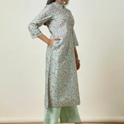 Soch Green Printed Straight Kurta image 3
