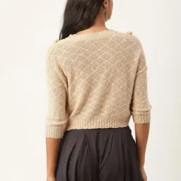 Rooted Beige Textured Sweater image 2