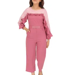 Cutecumber Kids Dusty Pink Embellished Jumpsuit image 1