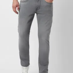 Peter England Grey Slim Fit Solid Jeans-image-37
