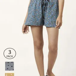 Dreamz by Pantaloons Blue Grey Cotton Printed Shorts-picture-24