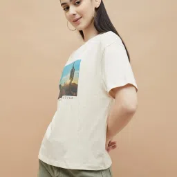 Fame Forever by Lifestyle Off White Printed T-Shirt image 3