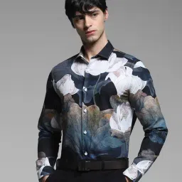 Jack & Jones Blue Slim Fit Floral Print Shirt image 4