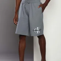 Calvin Klein Overcast Grey Cotton Regular Fit Shorts image 3