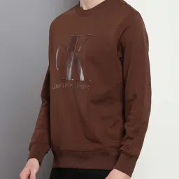 Calvin Klein Dark Chestnut Cotton Regular Fit Printed Sweatshirt image 3