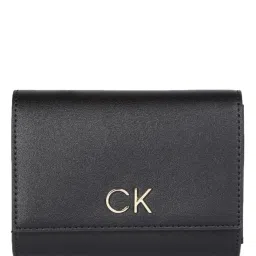 CALVIN KLEIN JEANS Black Re-lock Medium Trifold Wallet image 1