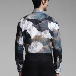 Jack & Jones Blue Slim Fit Floral Print Shirt image 2