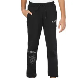 Jack & Jones Junior Jet Black Cotton Printed Joggers-picture-24