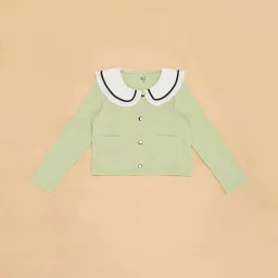 YU by Pantaloons Kids Green Regular Fit Full Sleeves Jacket image 3