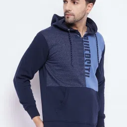 Duke Navy Regular Fit Printed Hooded Sweatshirt image 3