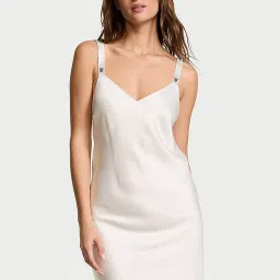 Victoria's Secret White Scattered Shine Strap Satin Strappy-Back Nightdress-image-40