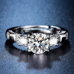 Designs & You Silver-Plated Crystal Studded Adjustable Finger Ring-picture-13