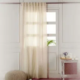 Peepul Tree Off-White Pure Cotton Semi Sheer Window Curtain-picture-11