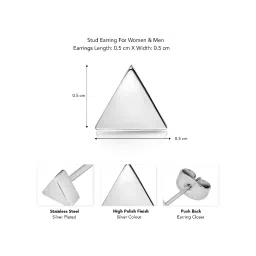 Peora Silver Plated Triangle Shape Stud Earrings image 3