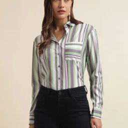 SELVIA Multicolor Striped Shirt-picture-37