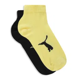 Puma Quarter Black & Yellow Cotton Solid Extra Large Socks - Pack of 2-image-18