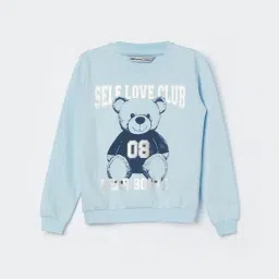 Fame Forever by Lifestyle Girls Light Blue Cotton Printed Sweatshirt-image-20