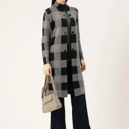 Apsley Grey & Black Chequered Coat image 3