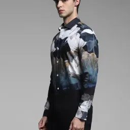 Jack & Jones Blue Slim Fit Floral Print Shirt image 3