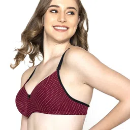 B'ZAR Polka Dot Printed Cotton T-shirt Bra Full Coverage Lightly Padded All Day Comfort image 4