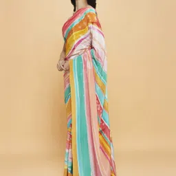 navyasa by liva Multicolored Printed Saree With Unstitched Blouse image 3