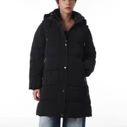 Only Black Blended Solid Puffer Jacket-image-38