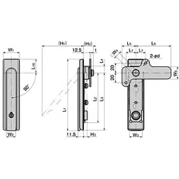 TAKIGEN Slim Flat Swing Handle Zinc Alloy with Seal, A-1446-SE-3(#0200) W/2-picture-10