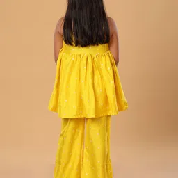 The Mini Trunk Girls Floral Printed Shoulder Strap A-Line Kurta With Trousers image 4