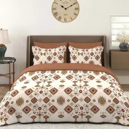Layers Basicx Brown Cotton 120 TC Double Bedsheet with 2 Pillow Covers-picture-10