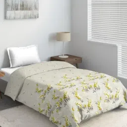DDECOR Live beautiful Yellow Polycotton 136 TC Floral Winter Quilt-image-55