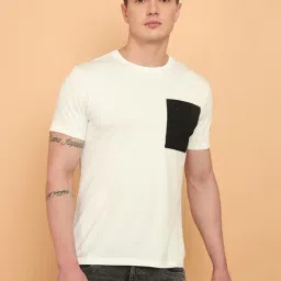 Wrangler Light Yellow Regular Fit Colour Block T-Shirt-image-0