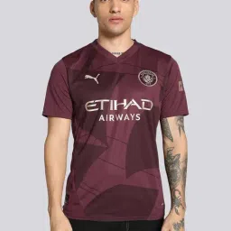 Puma Manchester City FC Red Regular Fit Printed Sports T-Shirt-picture-35