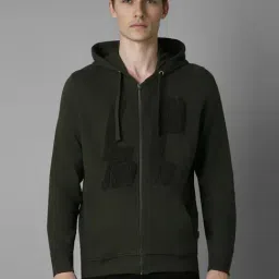 Louis Philippe Green Cotton Regular Fit Printed Hooded Sweatshirt-picture-38