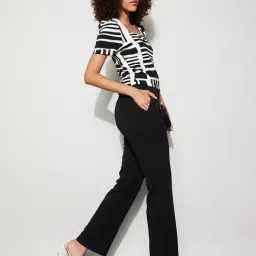 Code By Lifestyle Black Regular Fit Trousers image 4