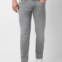 Peter England Grey Slim Fit Solid Jeans-image-43