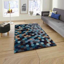 Presto Blue & Grey Wool Hand Tufted Carpet-image-67