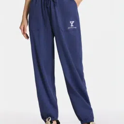 Rosaline by Zivame Blue Solid Joggers-image-17