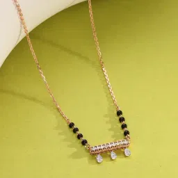 P.N.Gadgil Jewellers 14k (585) Yellow Gold Eternal Link Diamond Mangalsutra-picture-17