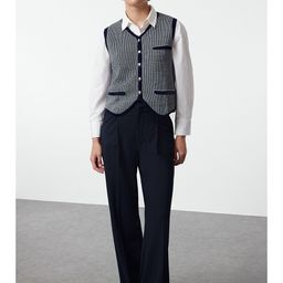 Trendyol Self Design Slim-Fit Waistcoat-picture-35