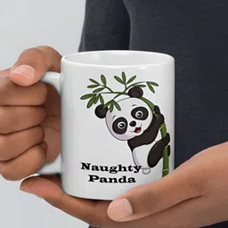 Mr UVD White & Black Cartoon Characters Printed Ceramic Mug 350 ml image 4