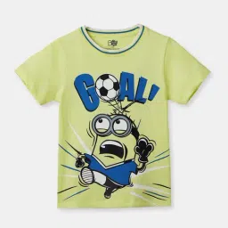 The Souled Store Kids Yellow Cotton Printed T-Shirt-image-85