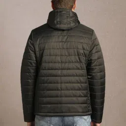 Louis Philippe Black Regular Fit Hooded Jacket image 2