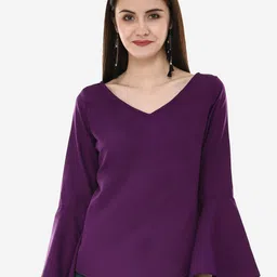 V&M Purple & shadow purple Crepe Top-picture-19