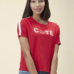 People by Pantaloons Red Cotton Printed T-Shirt-picture-21