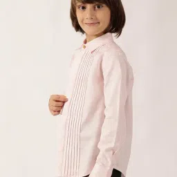 One Friday Boys Pink Cotton Regular Fit Shirt image 3